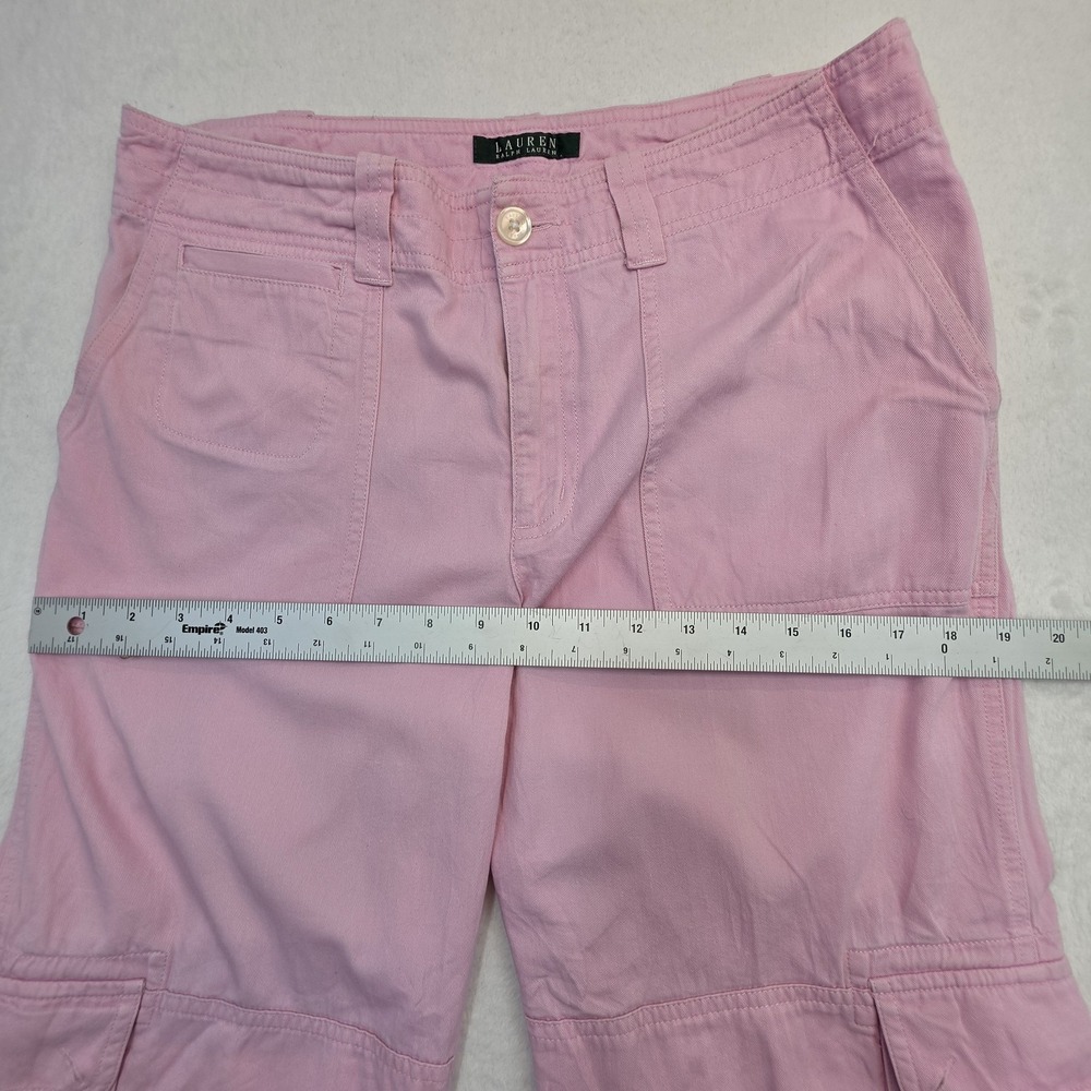 Lauren Ralph Lauren Pink Cargo Cropped Pants Women's Size 6 Wide Leg Utility - Picture 4 of 8